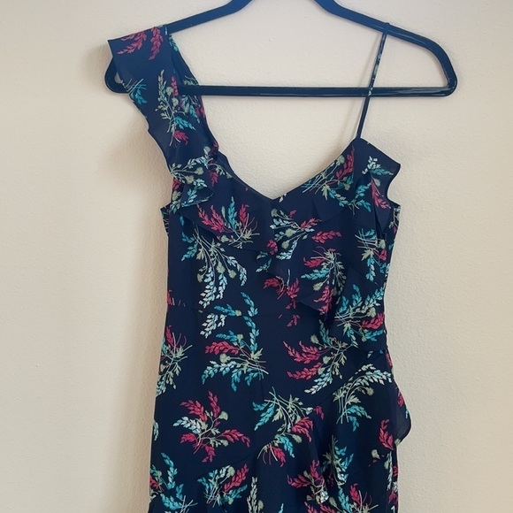 Likely Navy blue Ophelia Zoe floral ruffled midi dress 2 NWT - Picture 6 of 12